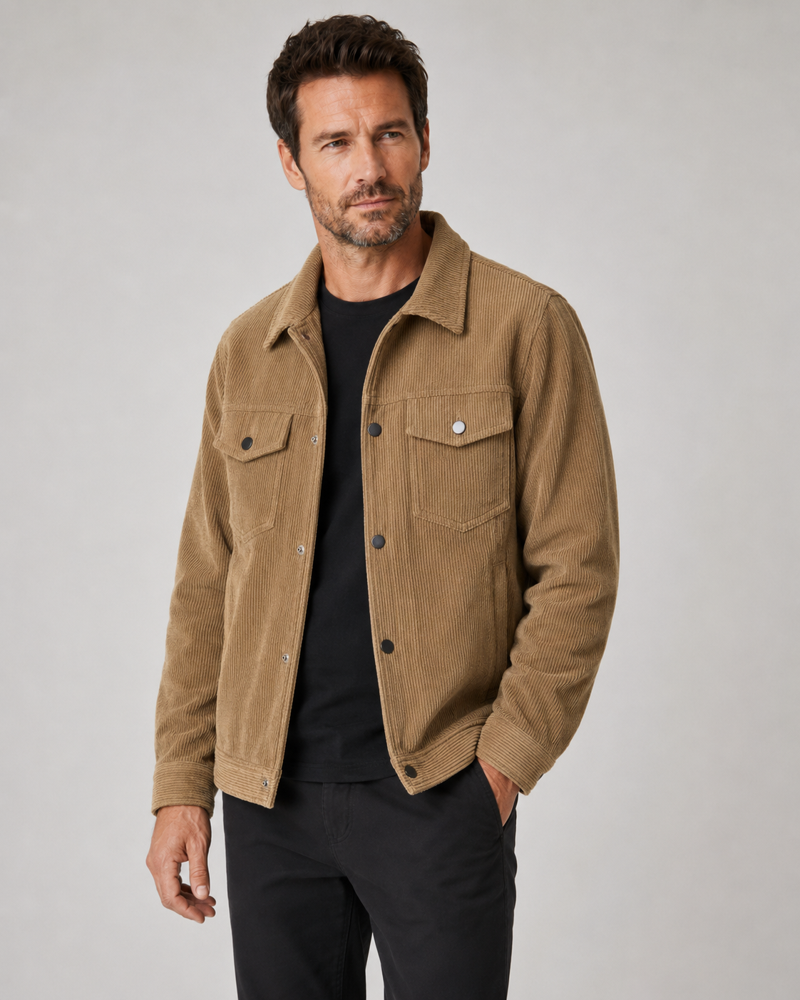 Marlon | Corduroy Shirt Jacket with Chest Pockets