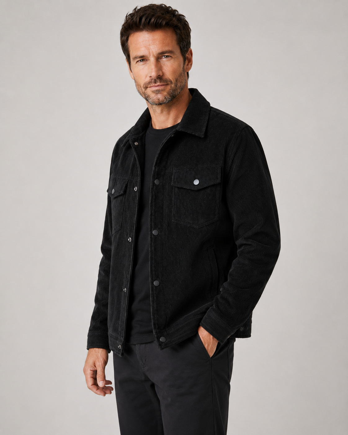 Marlon | Corduroy Shirt Jacket with Chest Pockets