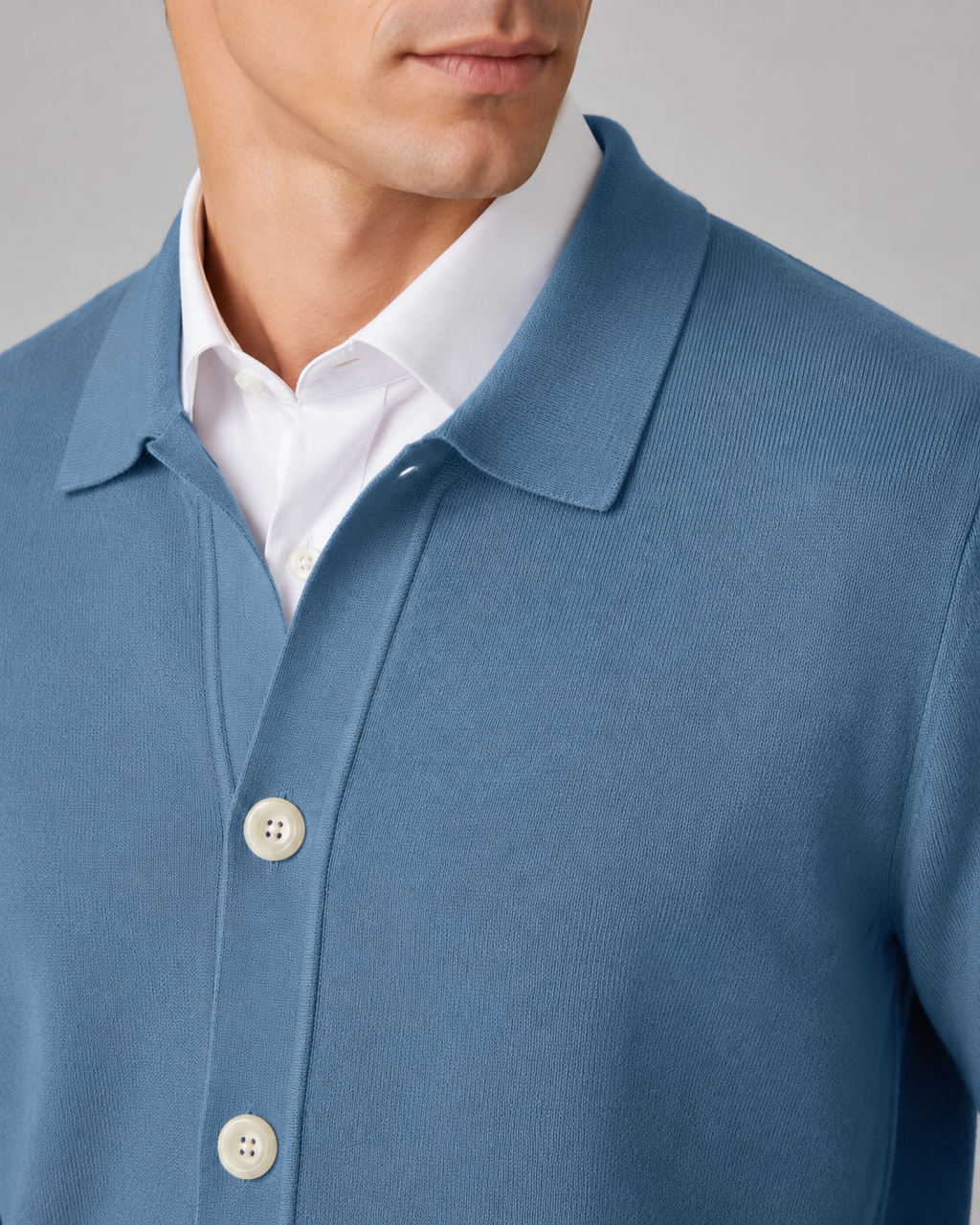 Zephan | Button Front Collar Knit Cardigan