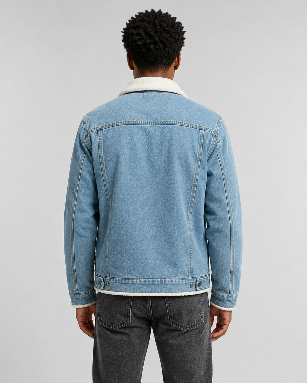 Theron | Sherpa Lined Denim Trucker Jacket