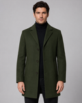 Barrington | Single-Breasted Notch Lapel Wool Coat