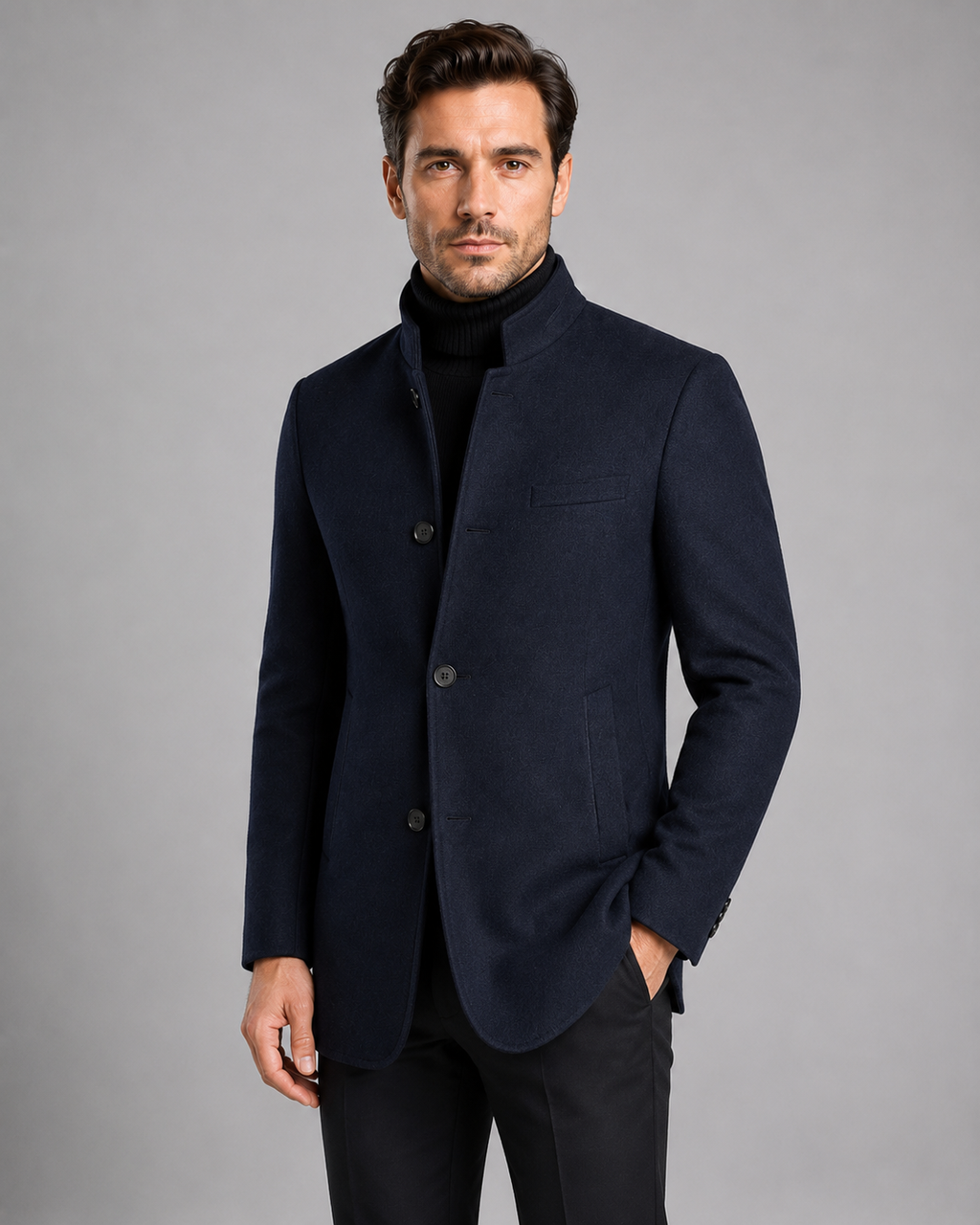 Uriah | Mandarin Collar Blazer