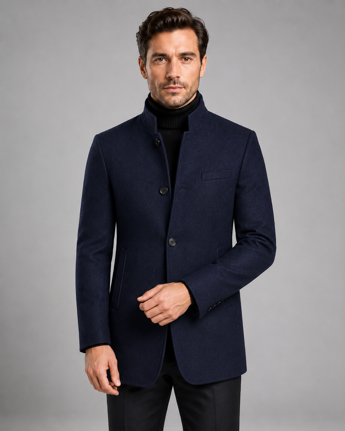 Uriah | Mandarin Collar Blazer
