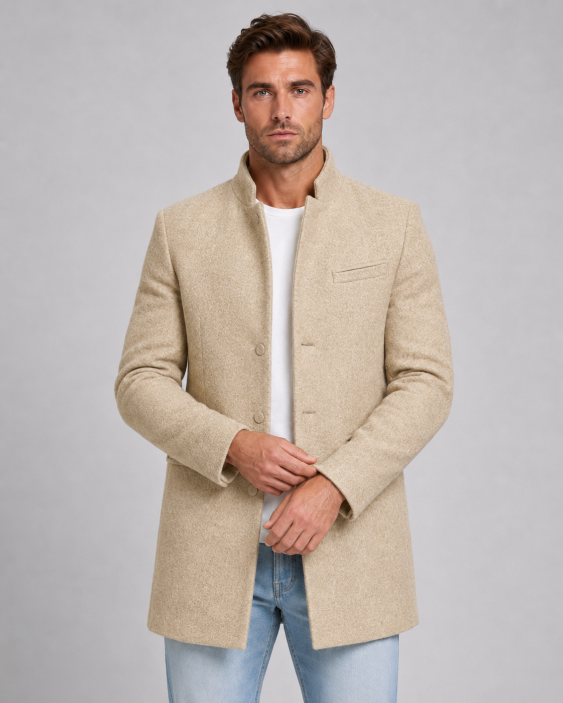Wilfred | Stand Collar Wool Coat