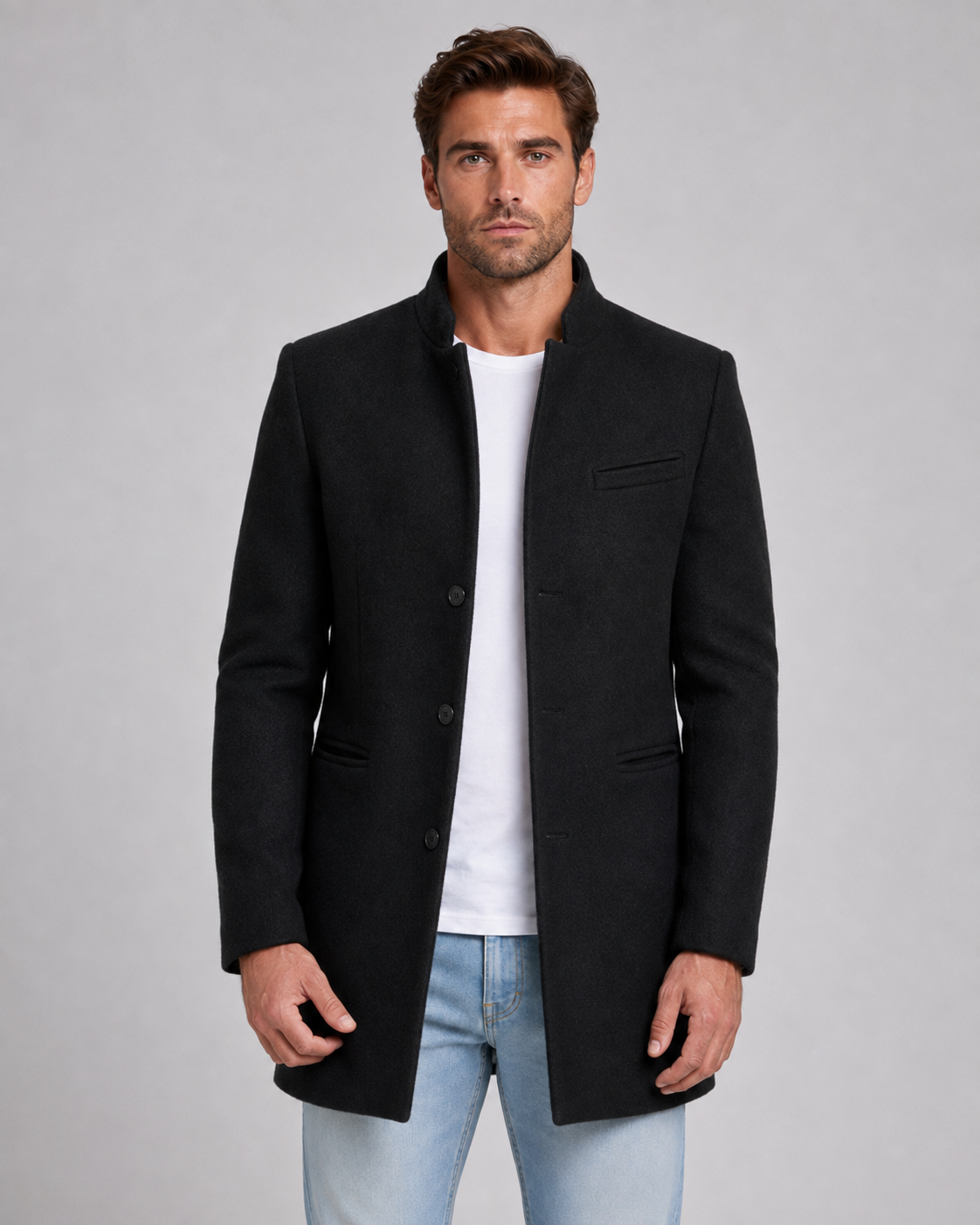Wilfred | Stand Collar Wool Coat