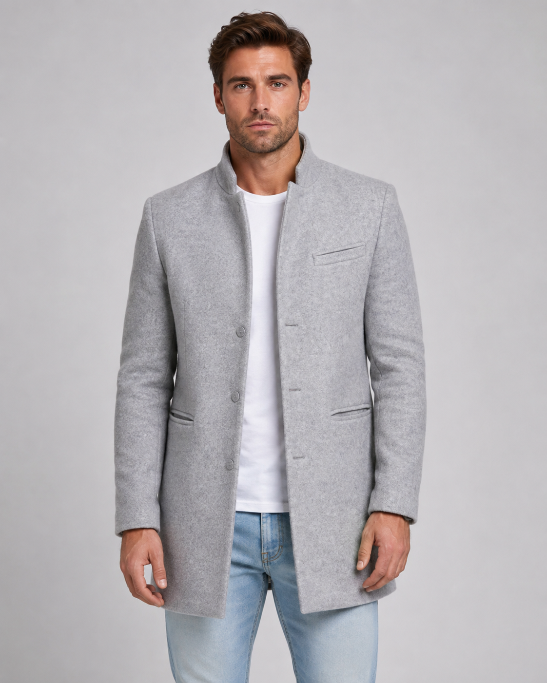 Wilfred | Stand Collar Wool Coat