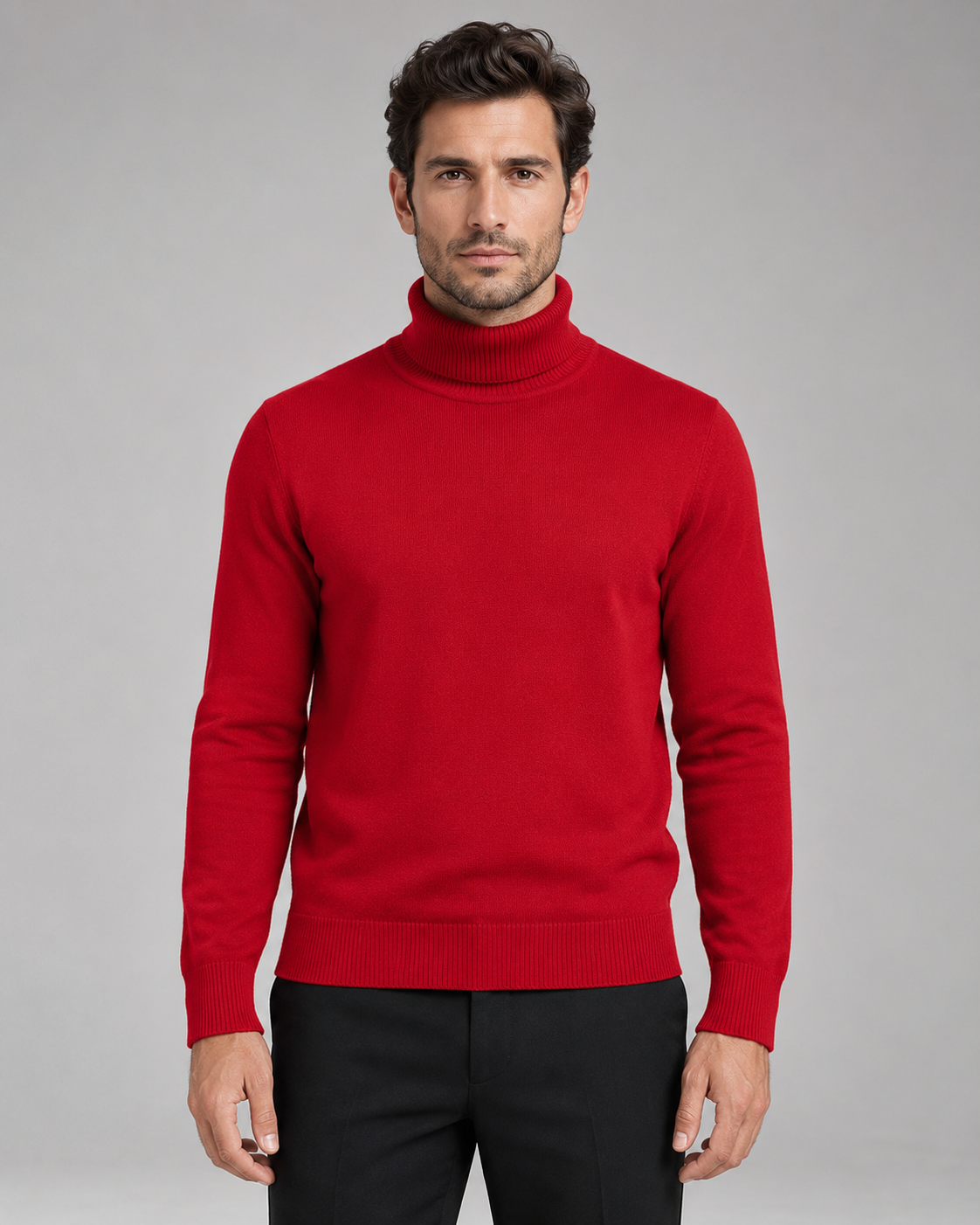 Xanthos | Fine Knit Roll Neck Turtleneck Sweater