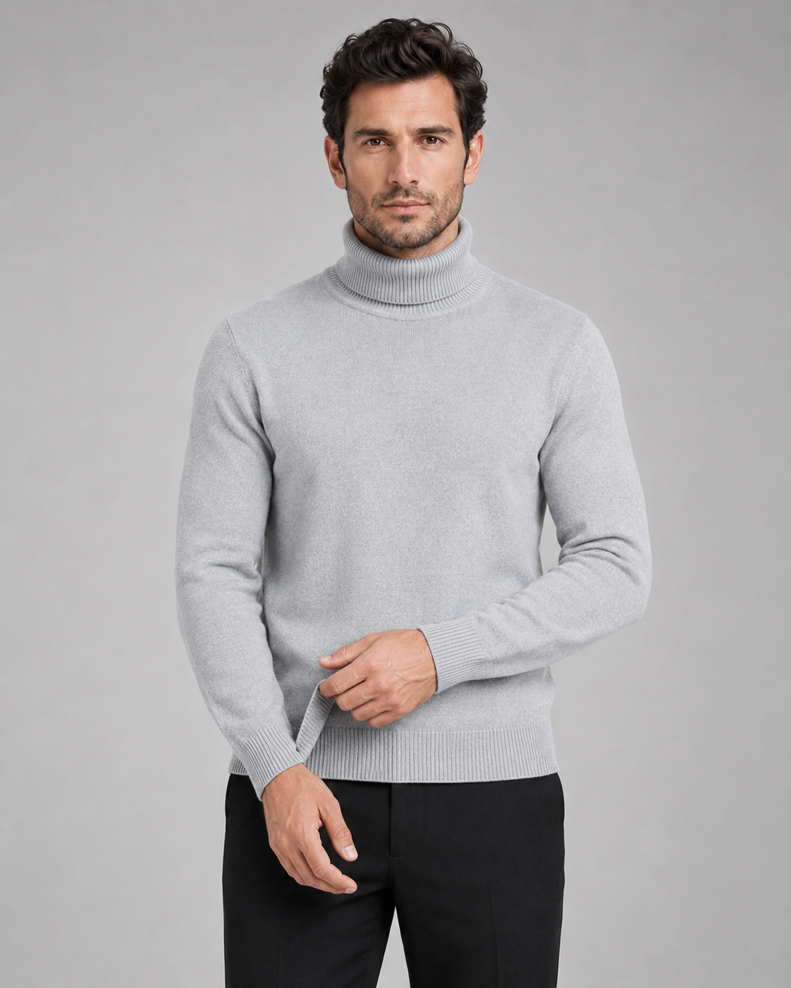 Xanthos | Fine Knit Roll Neck Turtleneck Sweater