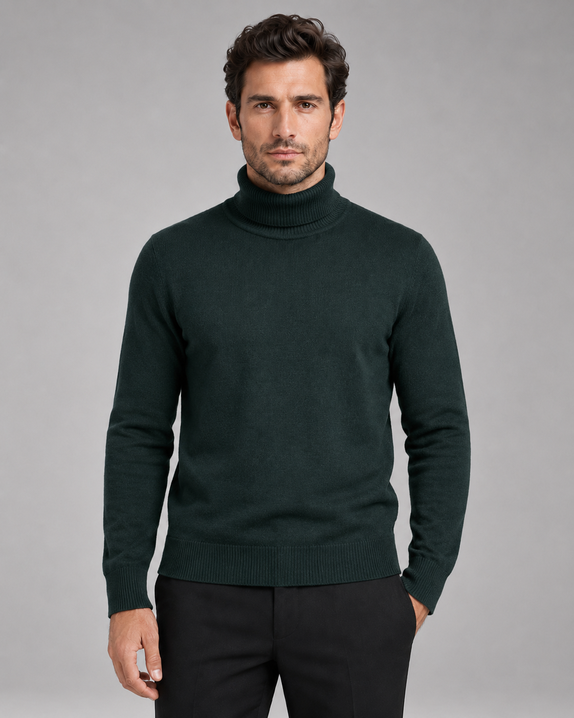 Xanthos | Fine Knit Roll Neck Turtleneck Sweater
