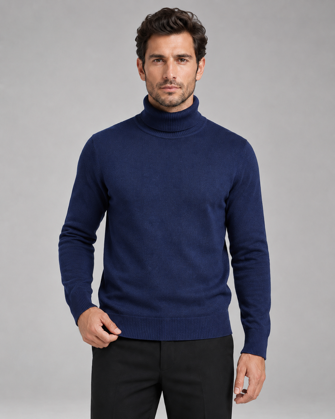 Xanthos | Fine Knit Roll Neck Turtleneck Sweater