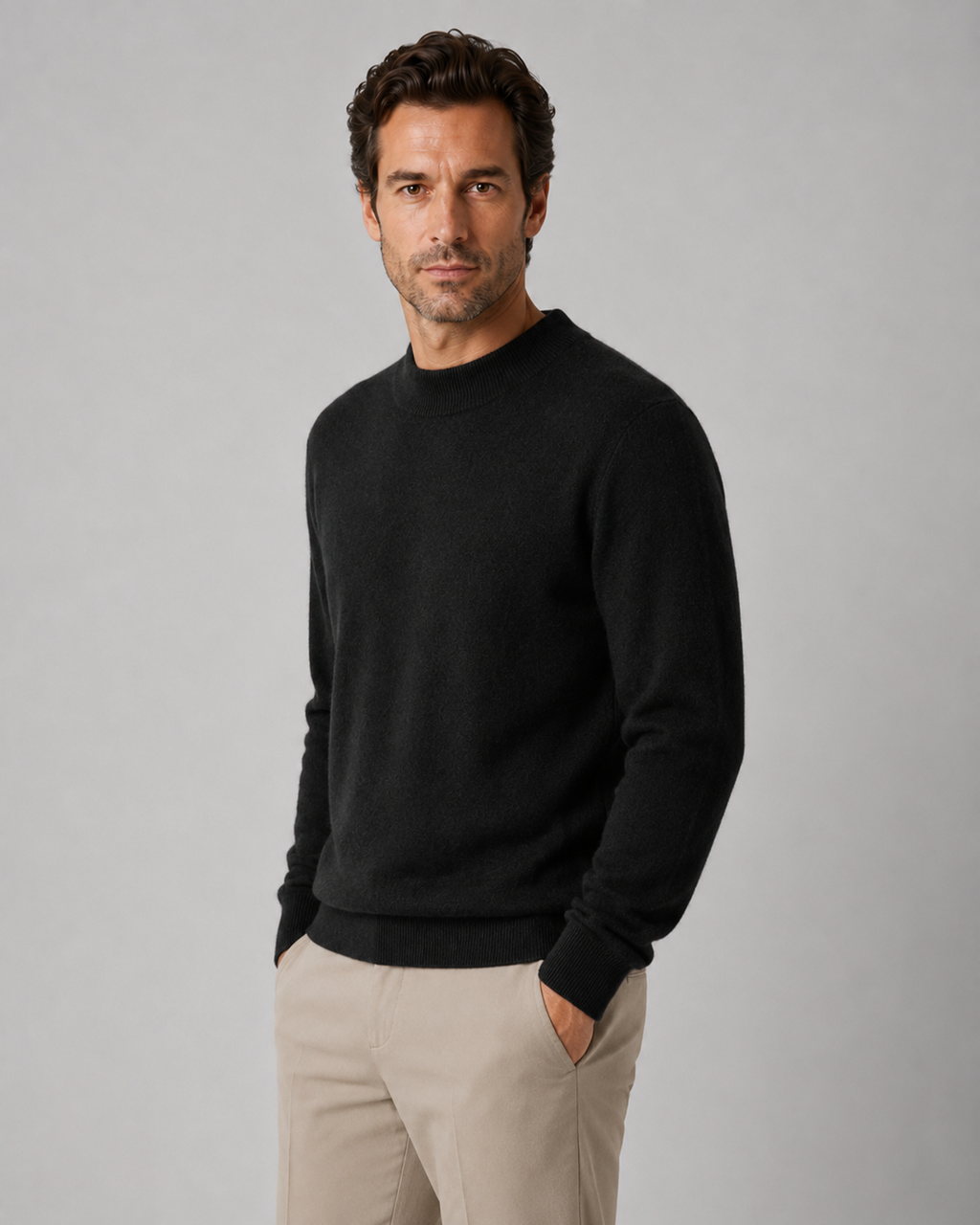 Barclay | Lightweight Fine Knit Wool Crew Neck Sweater