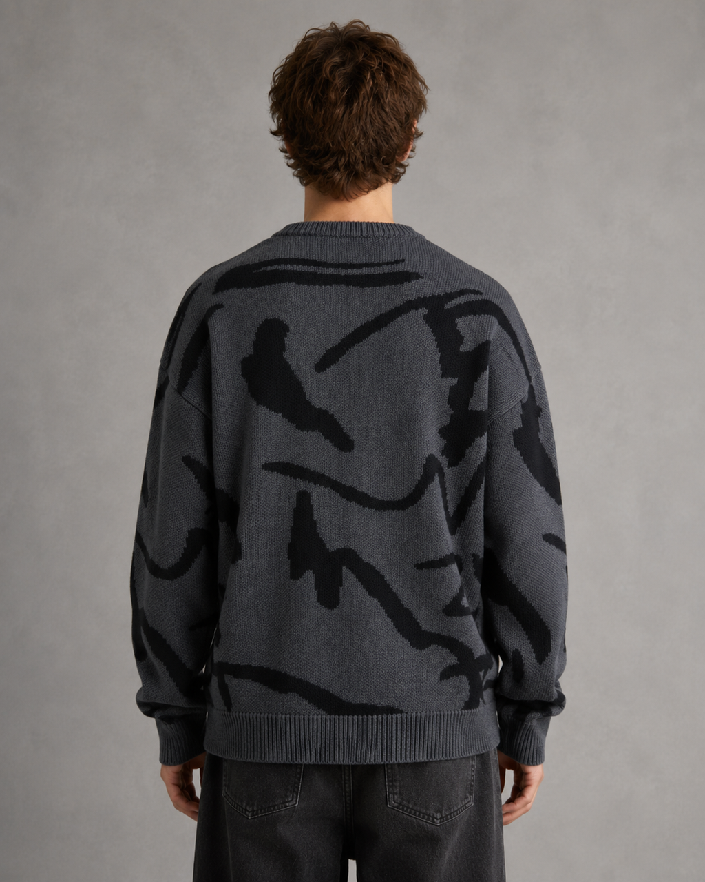 Gideon | Abstract Graphic Drop Shoulder Knit Sweater