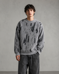 Bramwell | Fuzzy Texture Abstract Knit Sweater