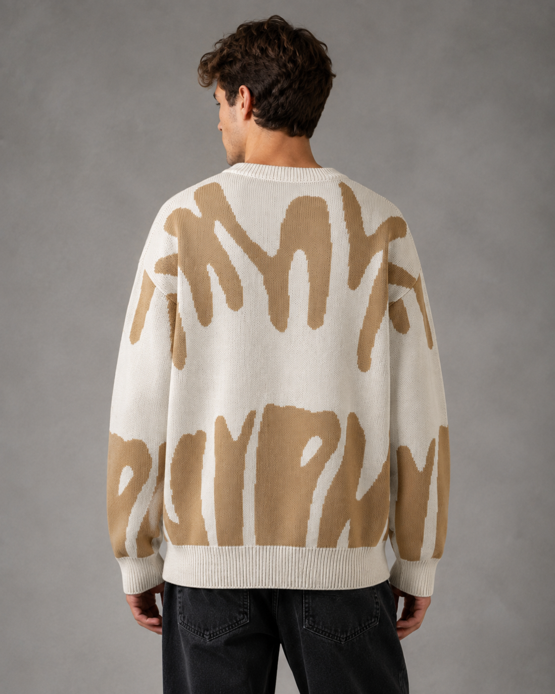 Julian | Relaxed Drop Shoulder Abstract Knit Sweater