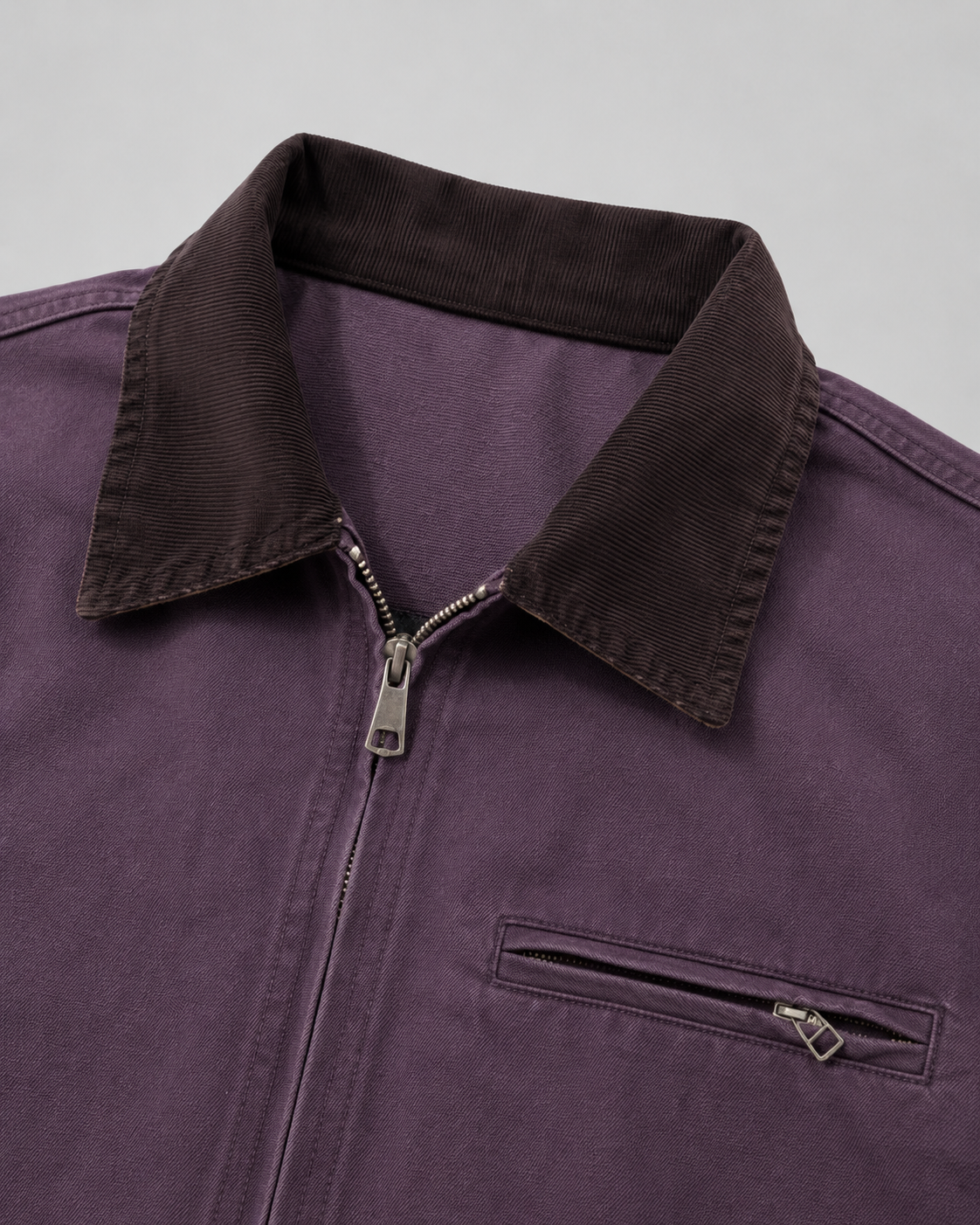 Tarquin | Cotton Canvas Barn Jacket with Corduroy Collar