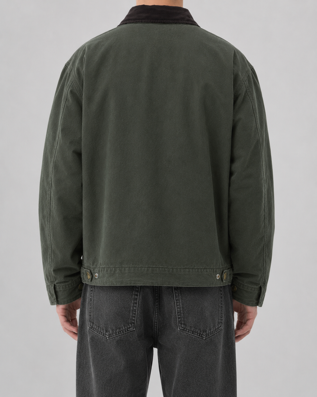 Tarquin | Cotton Canvas Barn Jacket with Corduroy Collar
