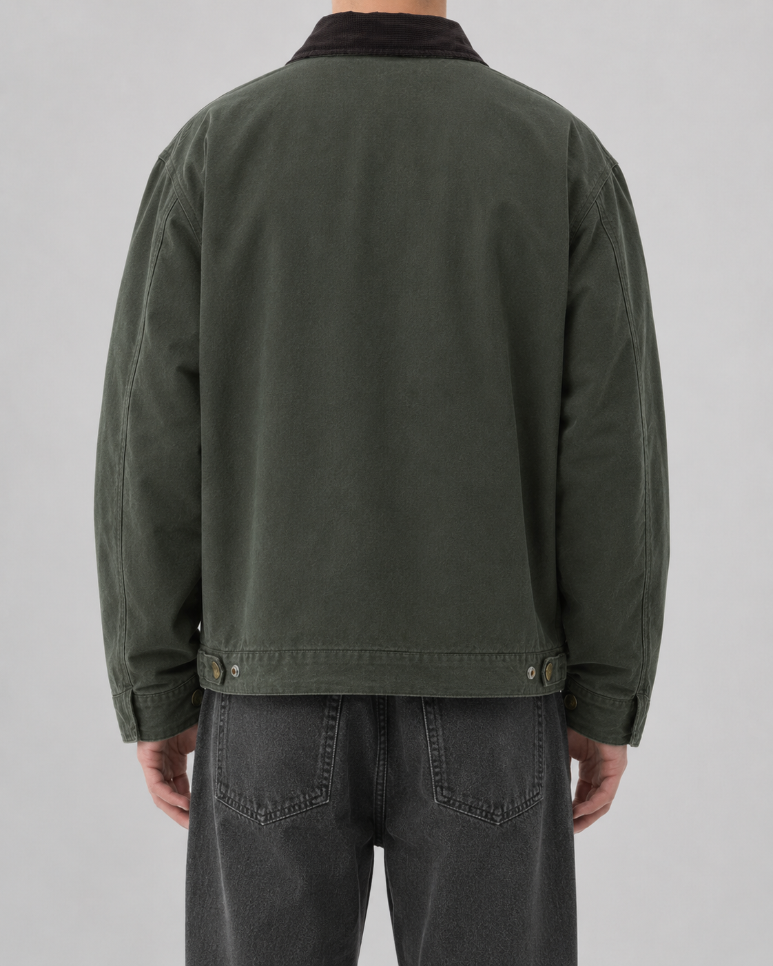 Tarquin | Cotton Canvas Barn Jacket with Corduroy Collar