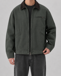 Tarquin | Cotton Canvas Barn Jacket with Corduroy Collar