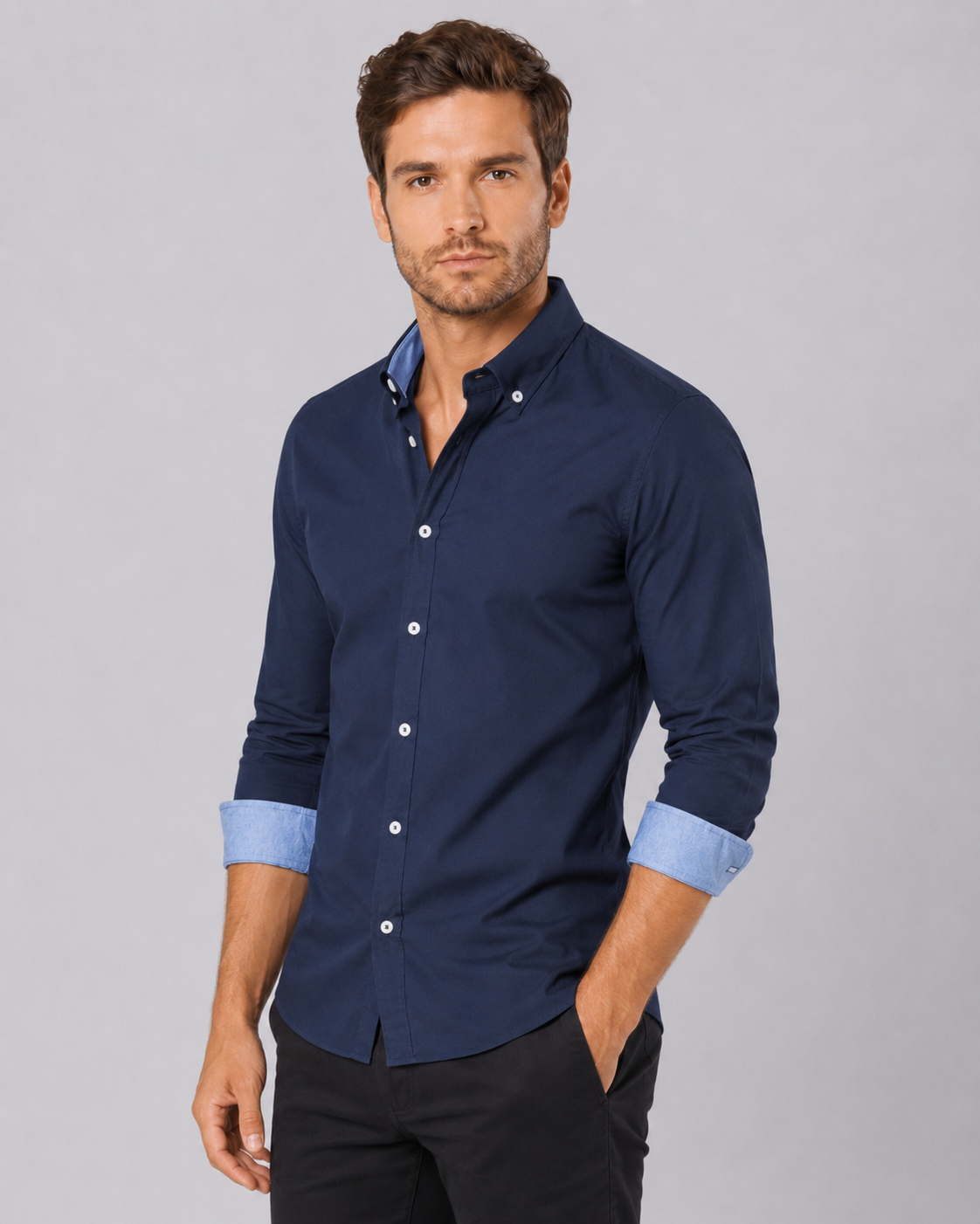 Magnus | Contrast Cuff Button-Down Shirt