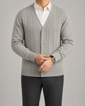 Yannick | Cable Knit V-Neck Cardigan