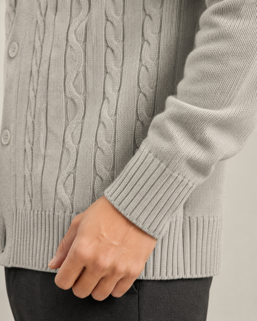 Yannick | Cable Knit V-Neck Cardigan