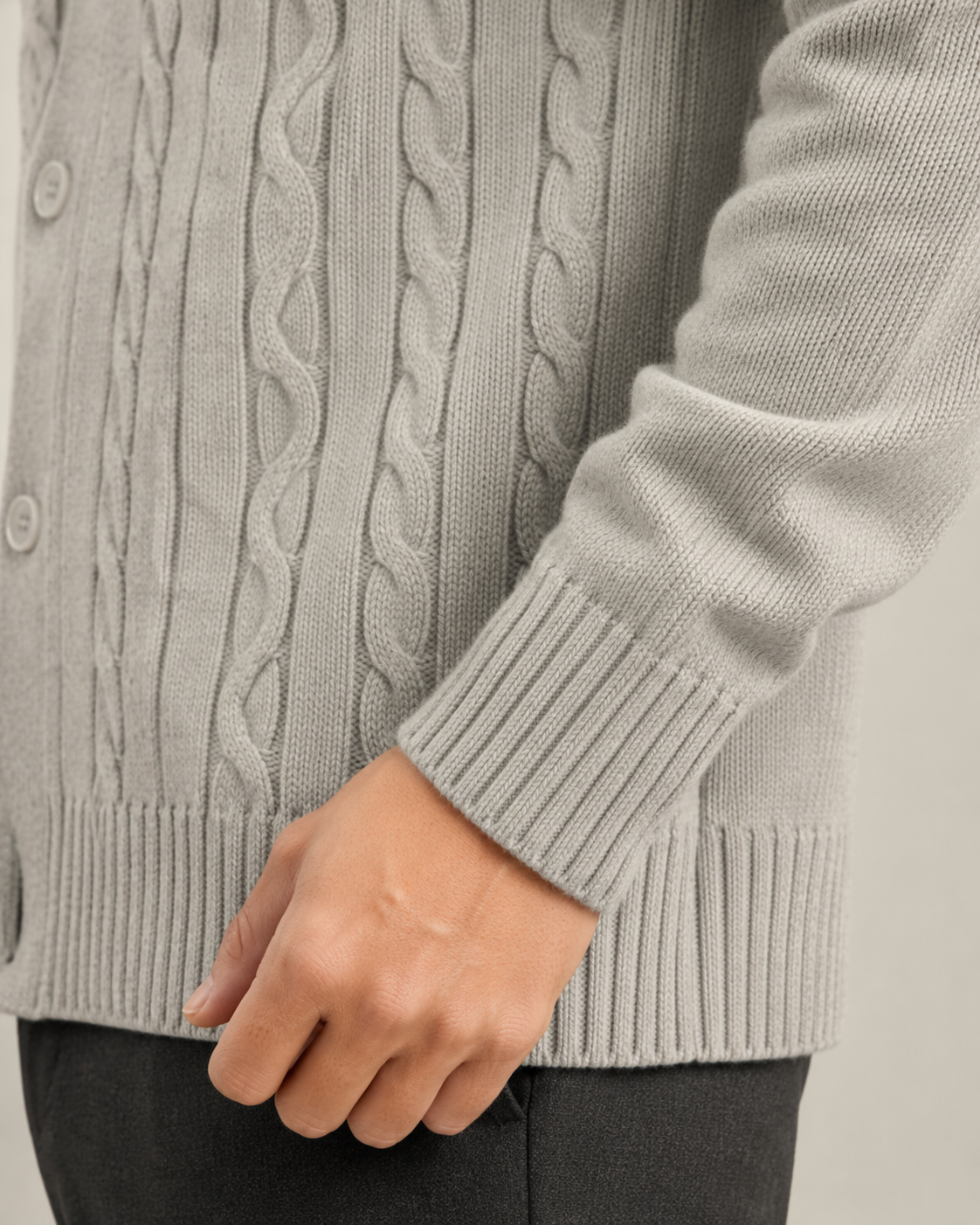 Yannick | Cable Knit V-Neck Cardigan