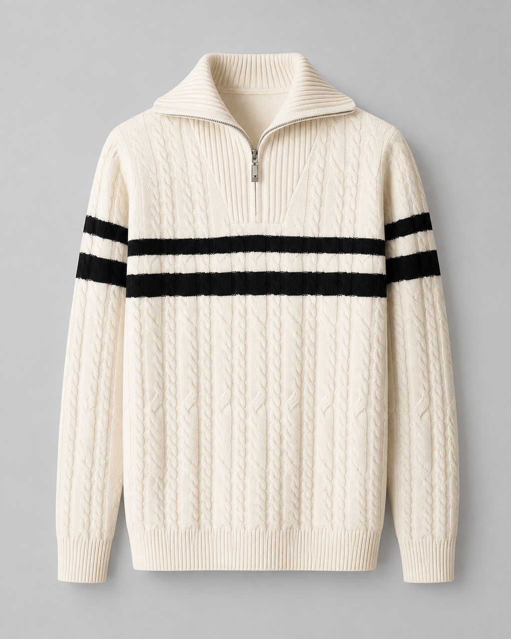 Wendell | Cable Knit Quarter-Zip Sweater
