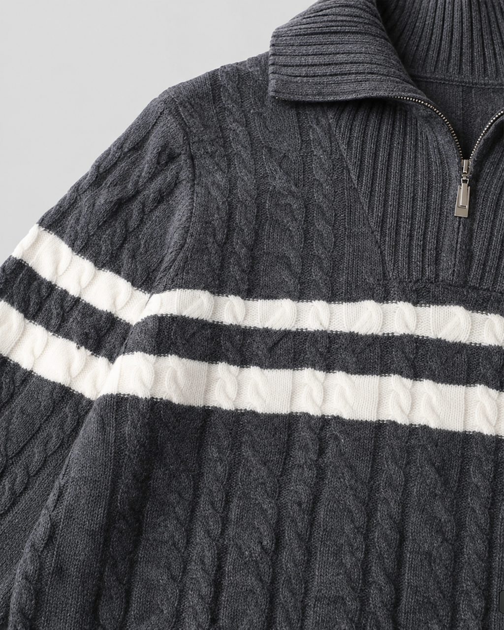 Wendell | Cable Knit Quarter-Zip Sweater