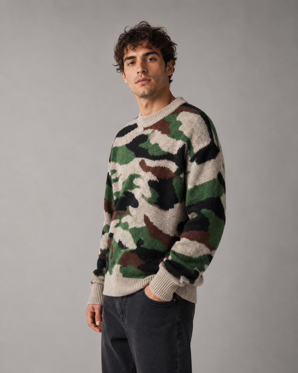Xavier | Camo Knit Sweater