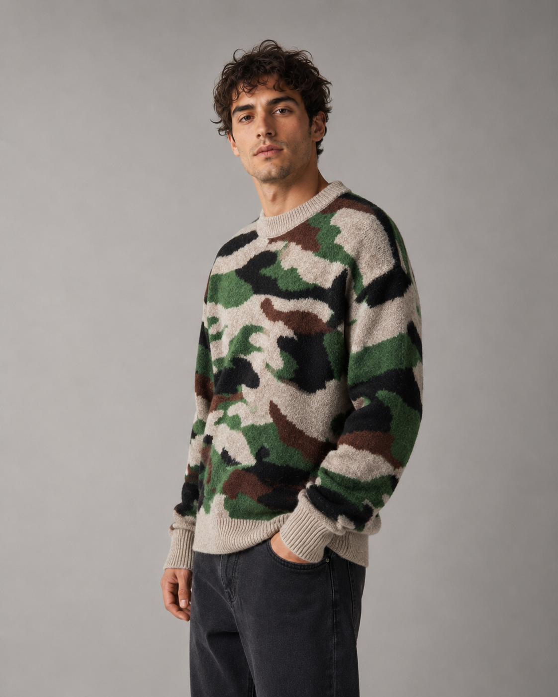 Xavier | Camo Knit Sweater