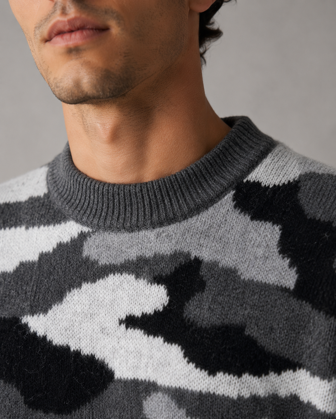 Xavier | Camo Knit Sweater