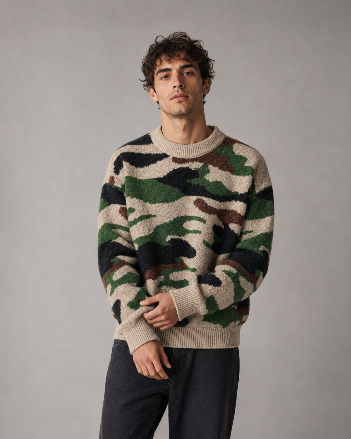Xavier | Camo Knit Sweater
