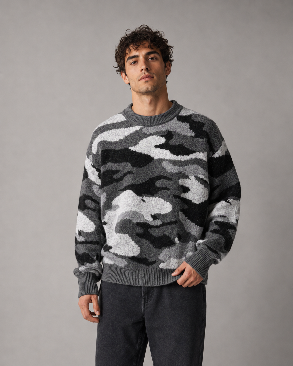 Xavier | Camo Knit Sweater