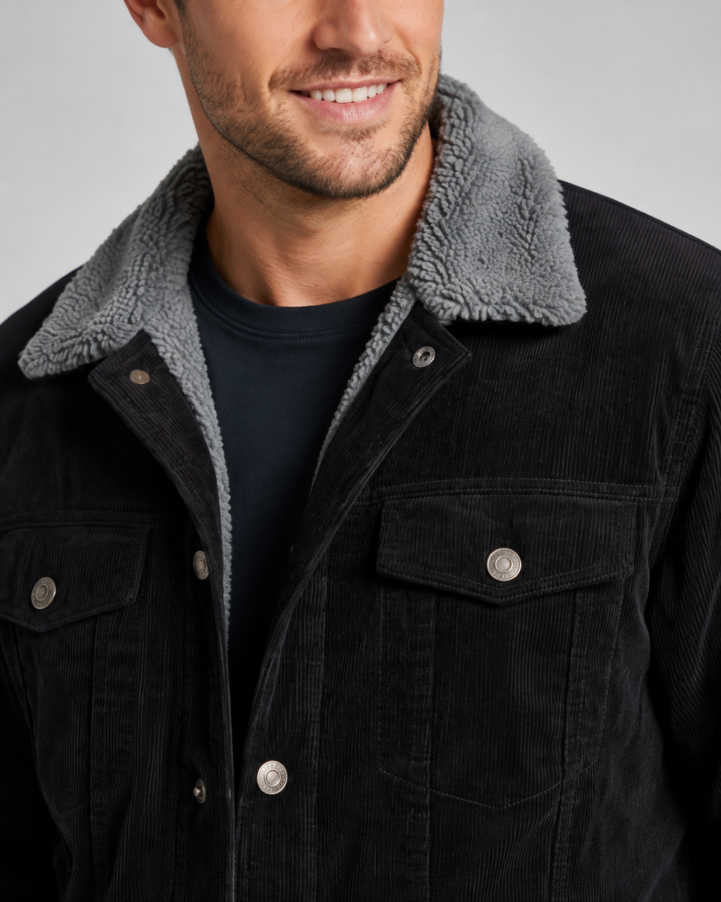 Ellery | Corduroy Trucker Jacket with Sherpa Collar