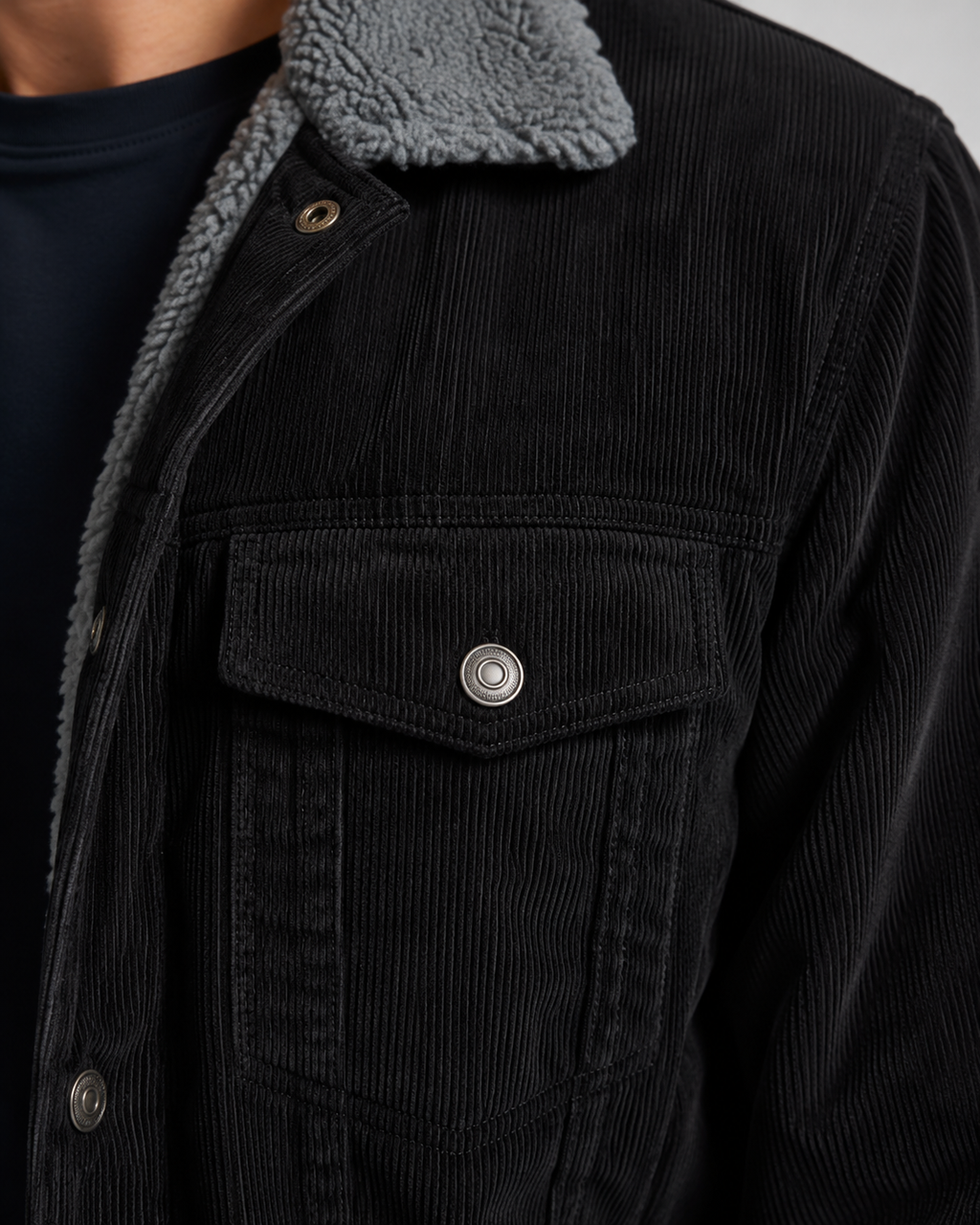 Ellery | Corduroy Trucker Jacket with Sherpa Collar