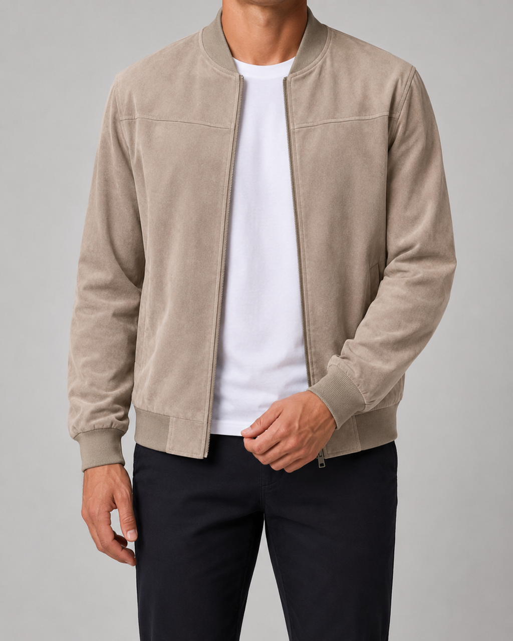 Ansel | Suede Bomber Jacket