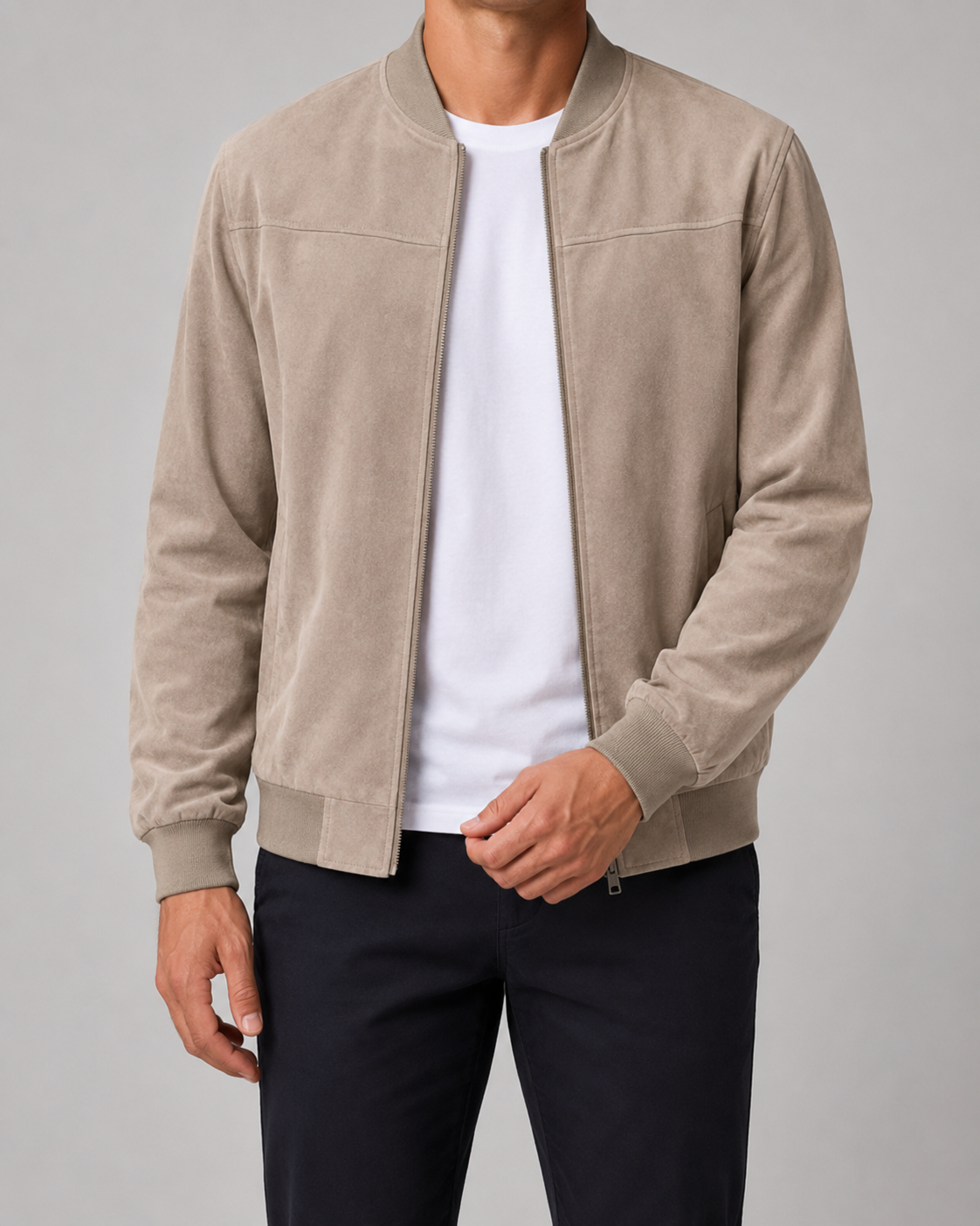 Ansel | Suede Bomber Jacket