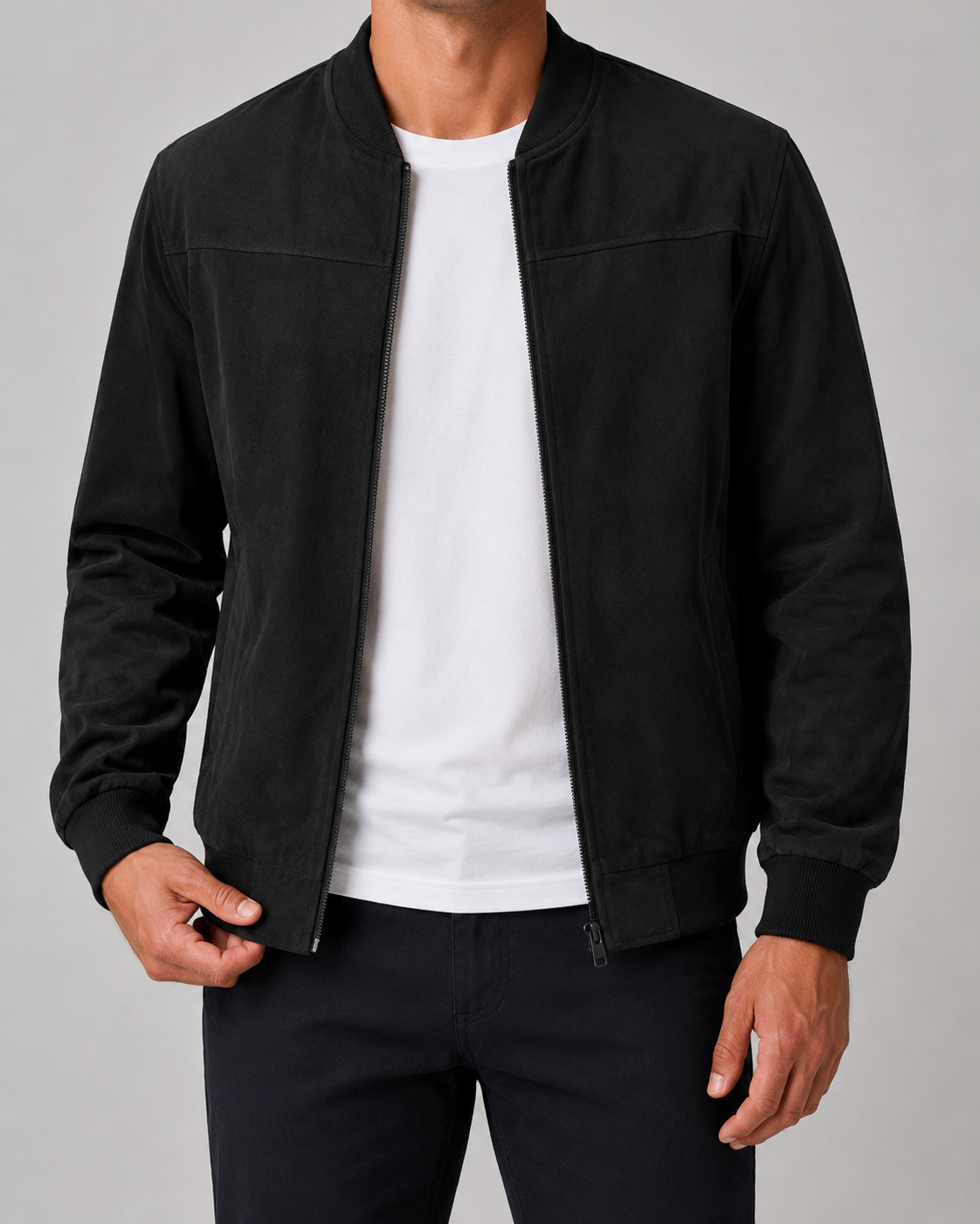 Ansel | Suede Bomber Jacket
