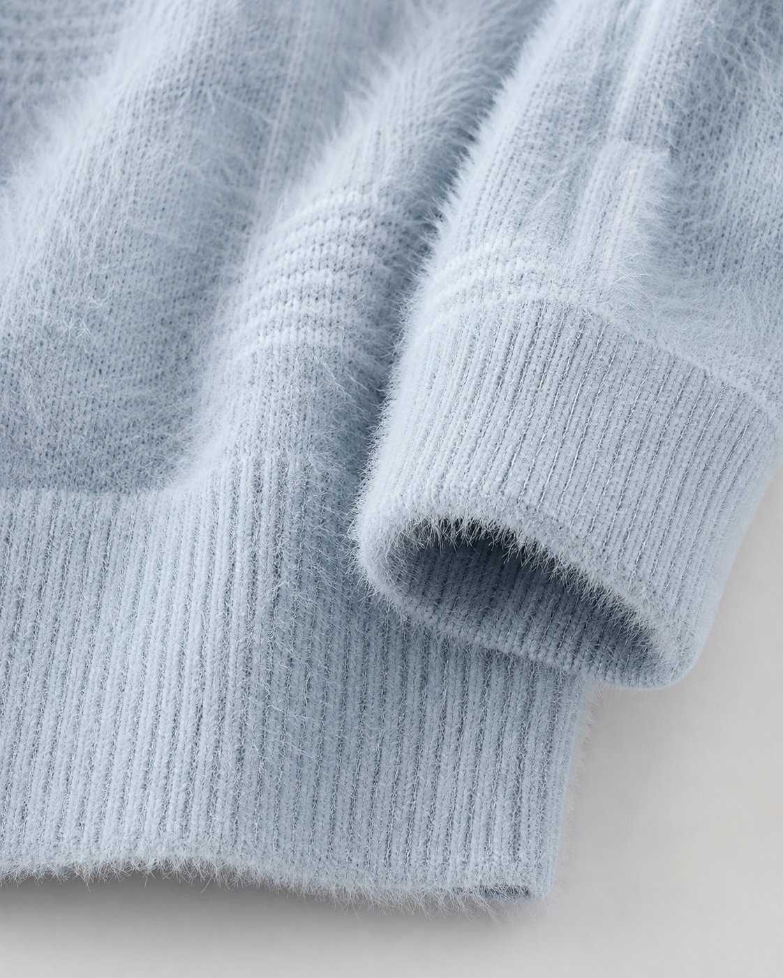 Silas | Geometric Funnel Neck Fluffy Knit Sweater