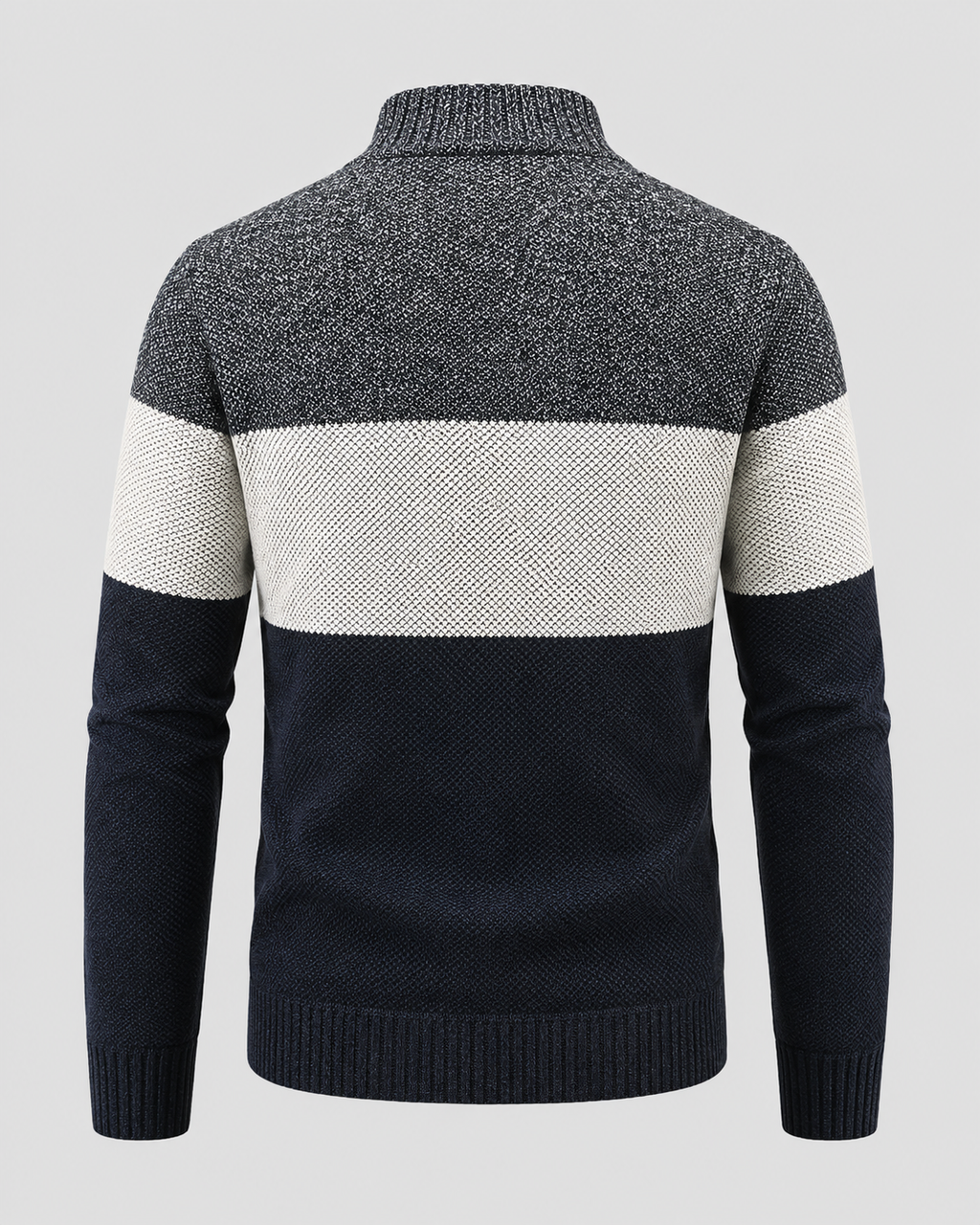 Soren | Colour Block Full-Zip Knit Cardigan
