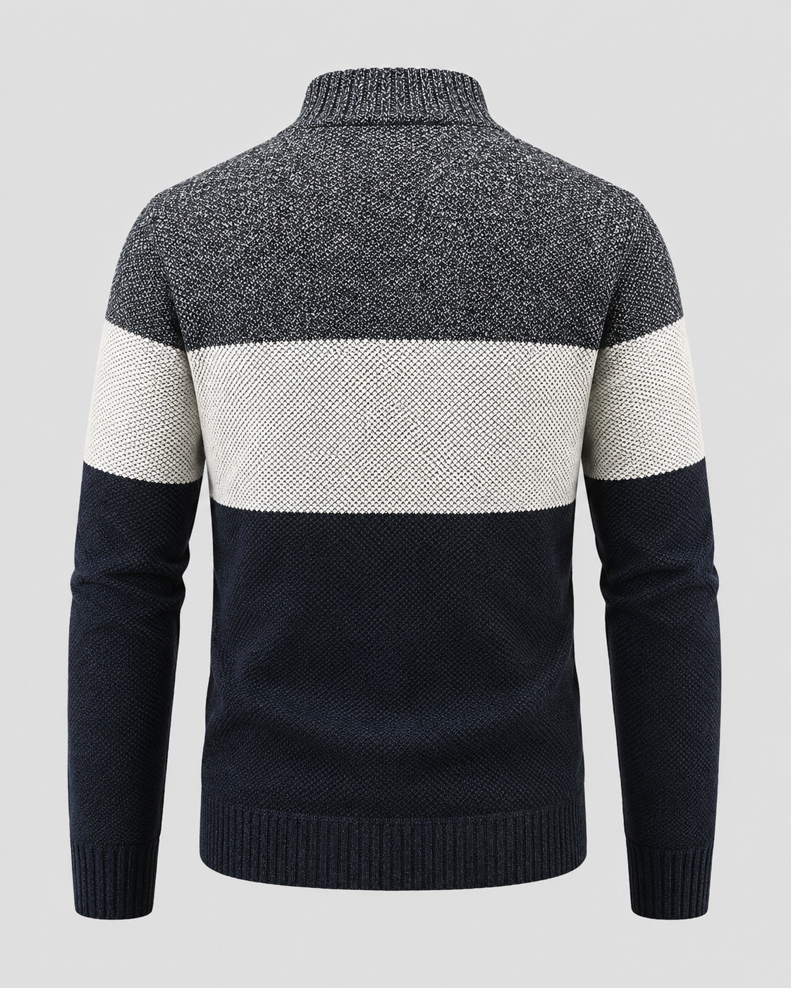Soren | Colour Block Full-Zip Knit Cardigan