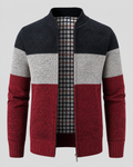Soren | Colour Block Full-Zip Knit Cardigan