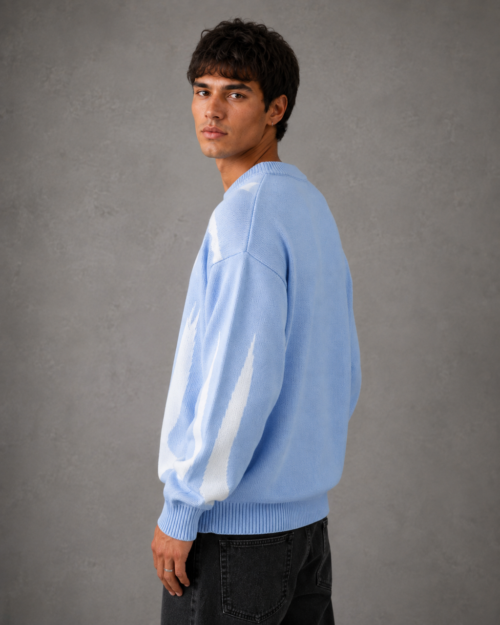 Holt | Graphic Crew Neck Knit Sweater