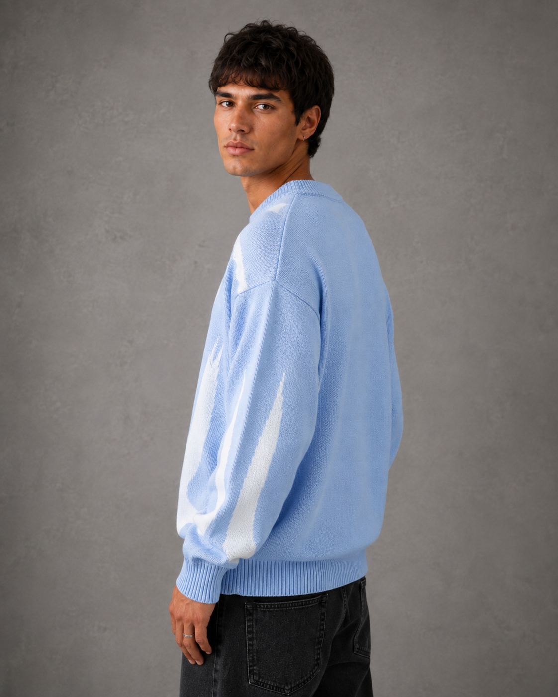 Holt | Graphic Crew Neck Knit Sweater