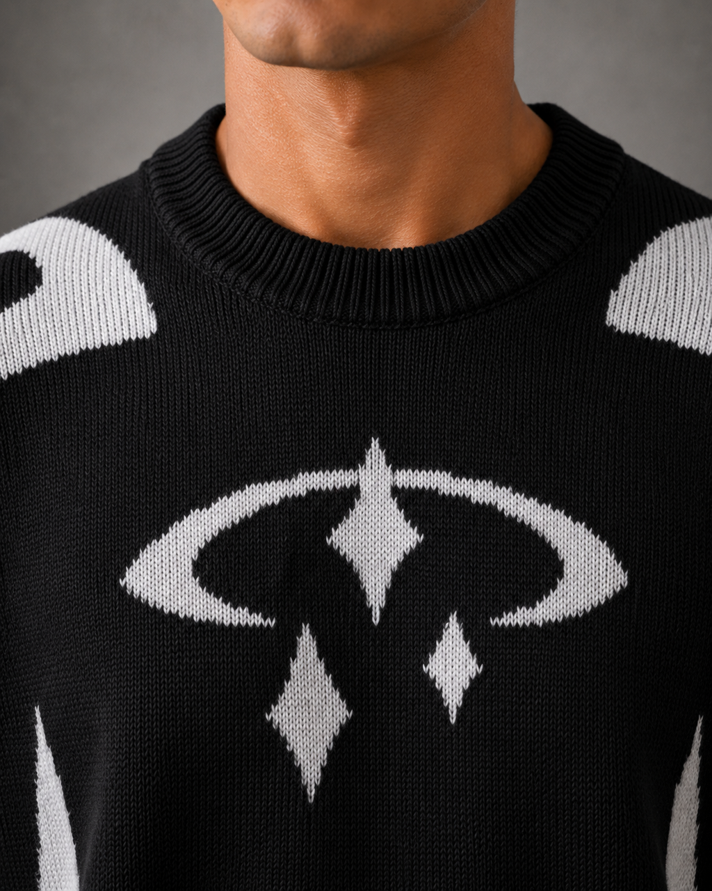 Holt | Graphic Crew Neck Knit Sweater