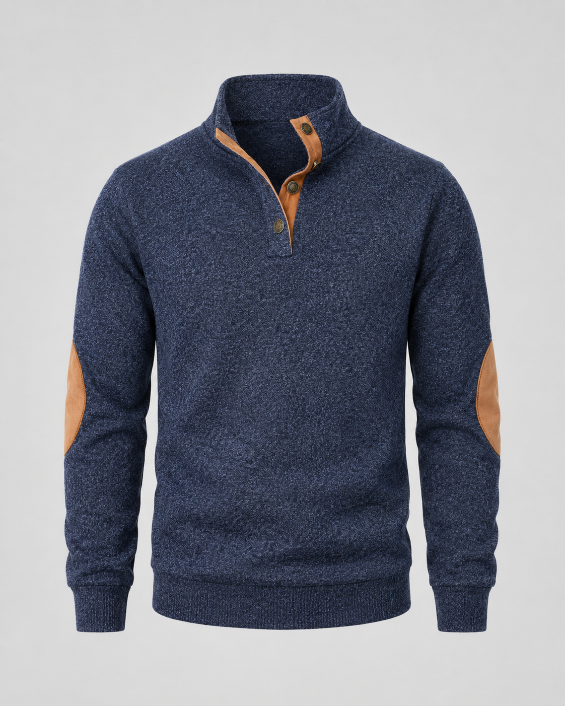 Barnaby | Heathered Button Neck Sweater