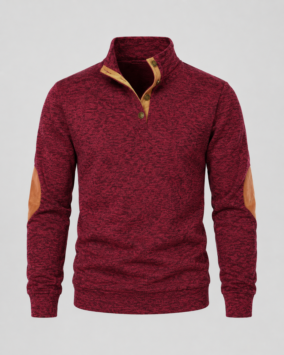 Barnaby | Heathered Button Neck Sweater