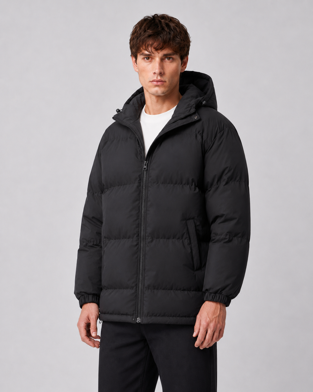 Merritt | High Neck Hooded Winter Puffer Jacket