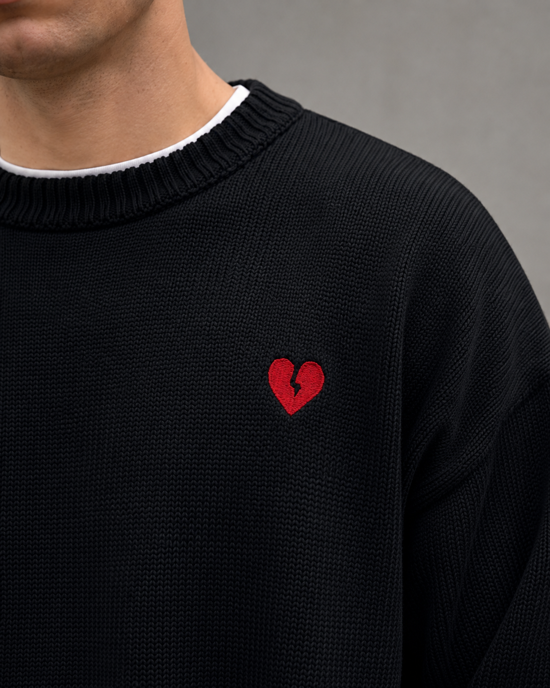 Yusuf | Broken Heart Detail Knit Sweater