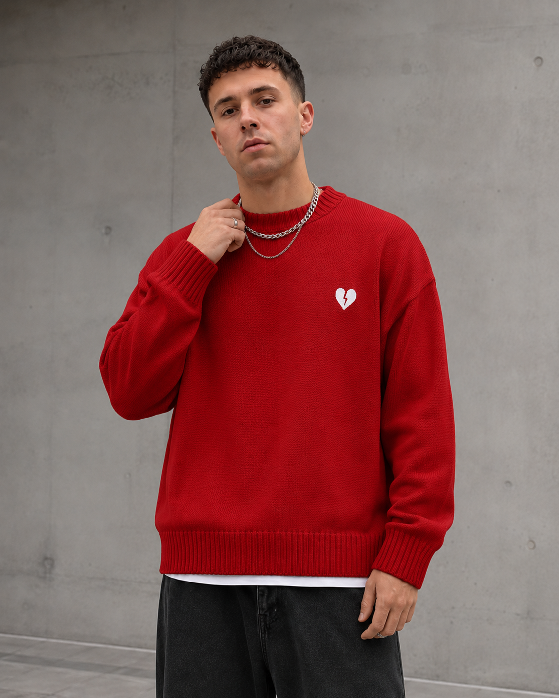Yusuf | Broken Heart Detail Knit Sweater